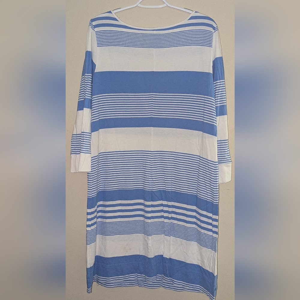 Lilly Pulitzer Striped Pima Cotton Dress Blue & White Women's Size XL - Picture 4 of 5